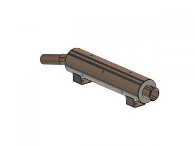 Racing silencer, long with catalyst