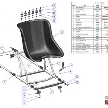 Exploded view - Seat console Stinger